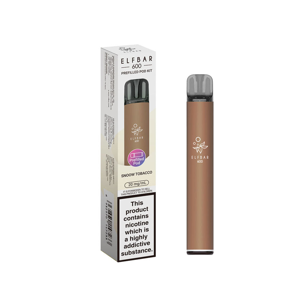ELFbar 600 Rechargeable Kit Snoow Tobacco  Vape Local