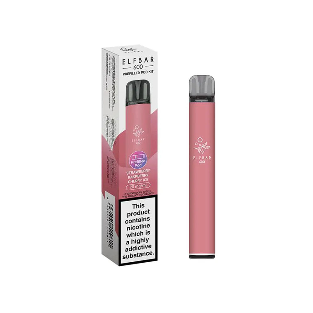 ELFbar 600 Rechargeable Kit Strawberry Raspberry Cherry Ice