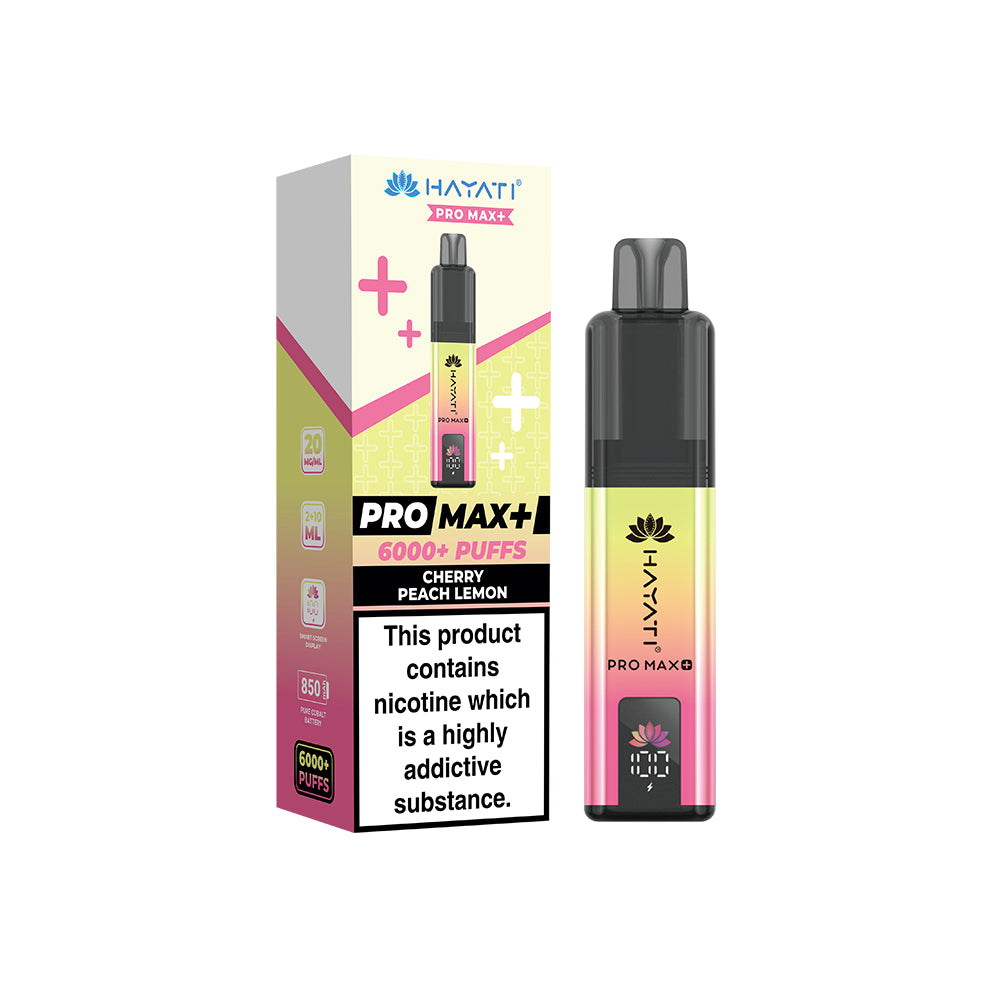 hayati pro max peach Hayati Pro Max+ Kit Cherry Peach Lemon – Vape Local