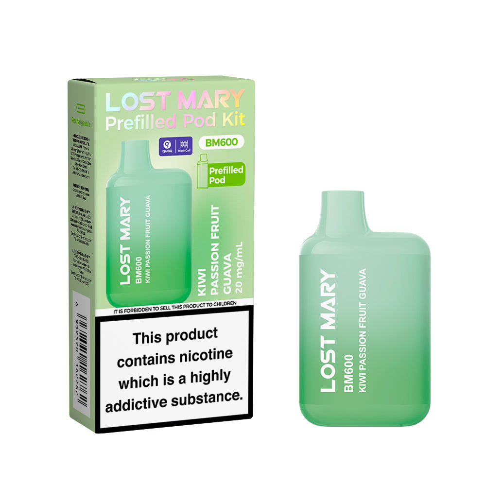 Lost Mary BM600 Rechargeable Pod Kit Kiwi Passion Fruit Guava  Vape Local