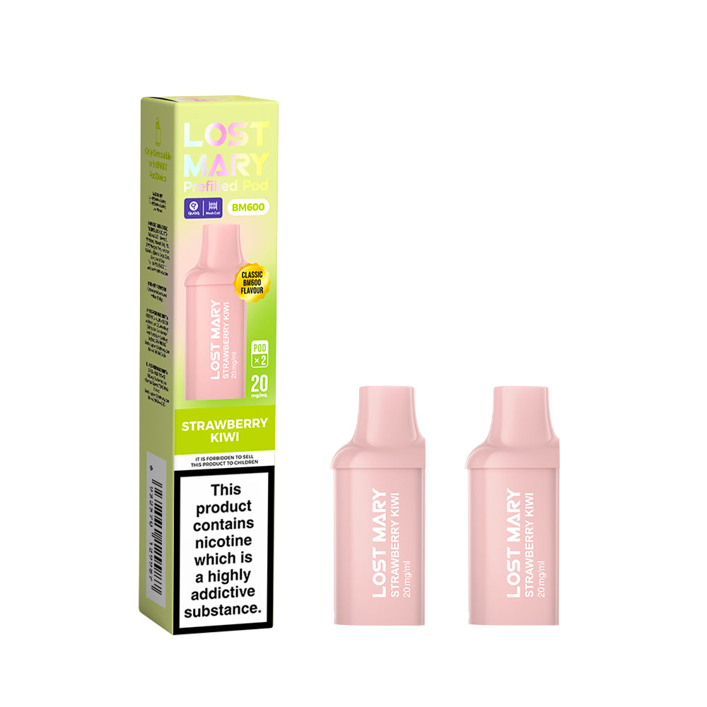 Lost Mary BM600 Rechargeable 2 x Prefilled Pods Strawberry Kiwi