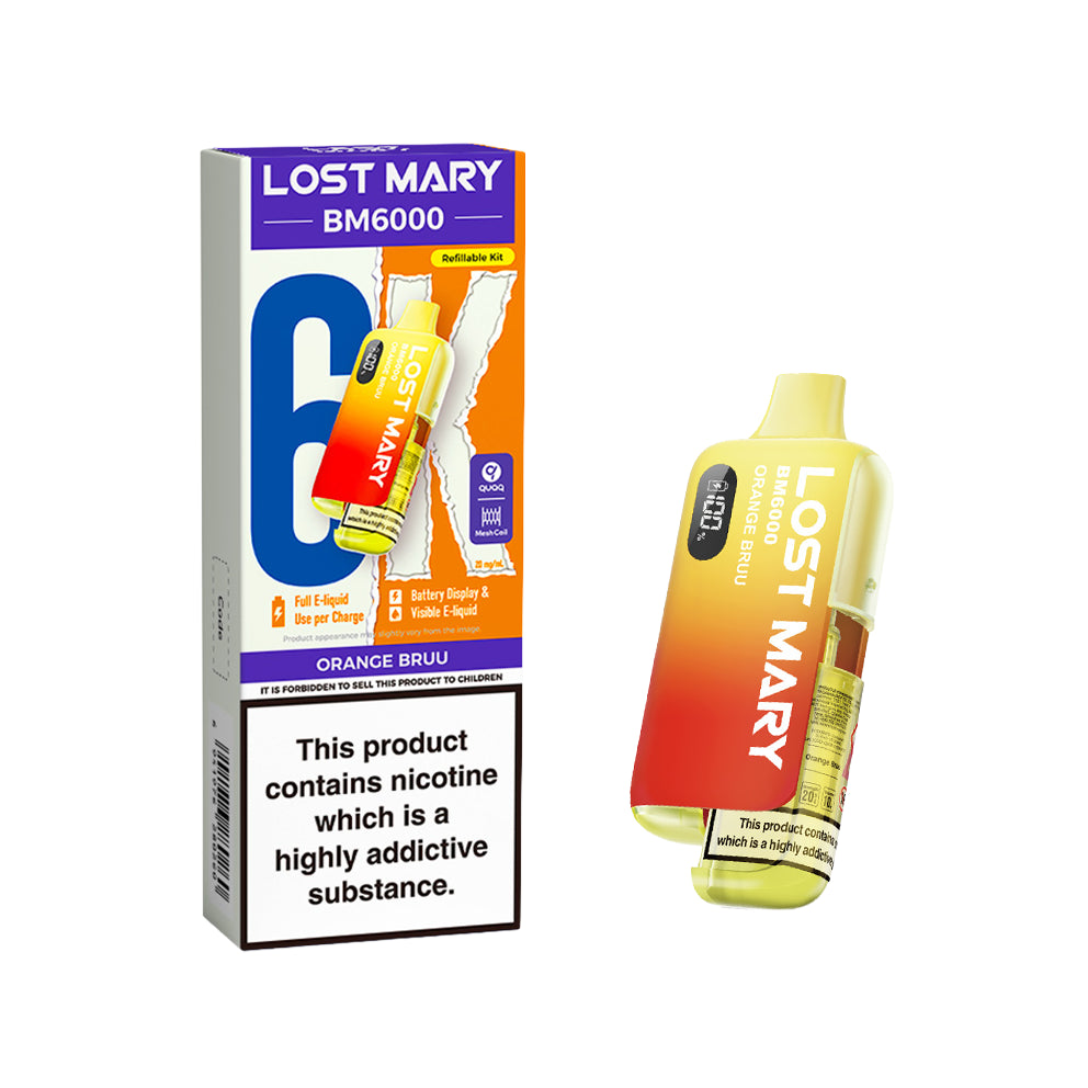 Lost Mary BM6000 Rechargeable Pod Kit 20mg Orange Bruu