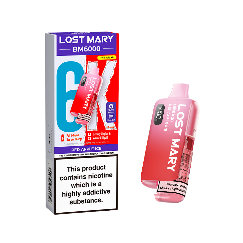 Lost Mary BM6000 Rechargeable Pod Kit 20mg Red Apple Ice
