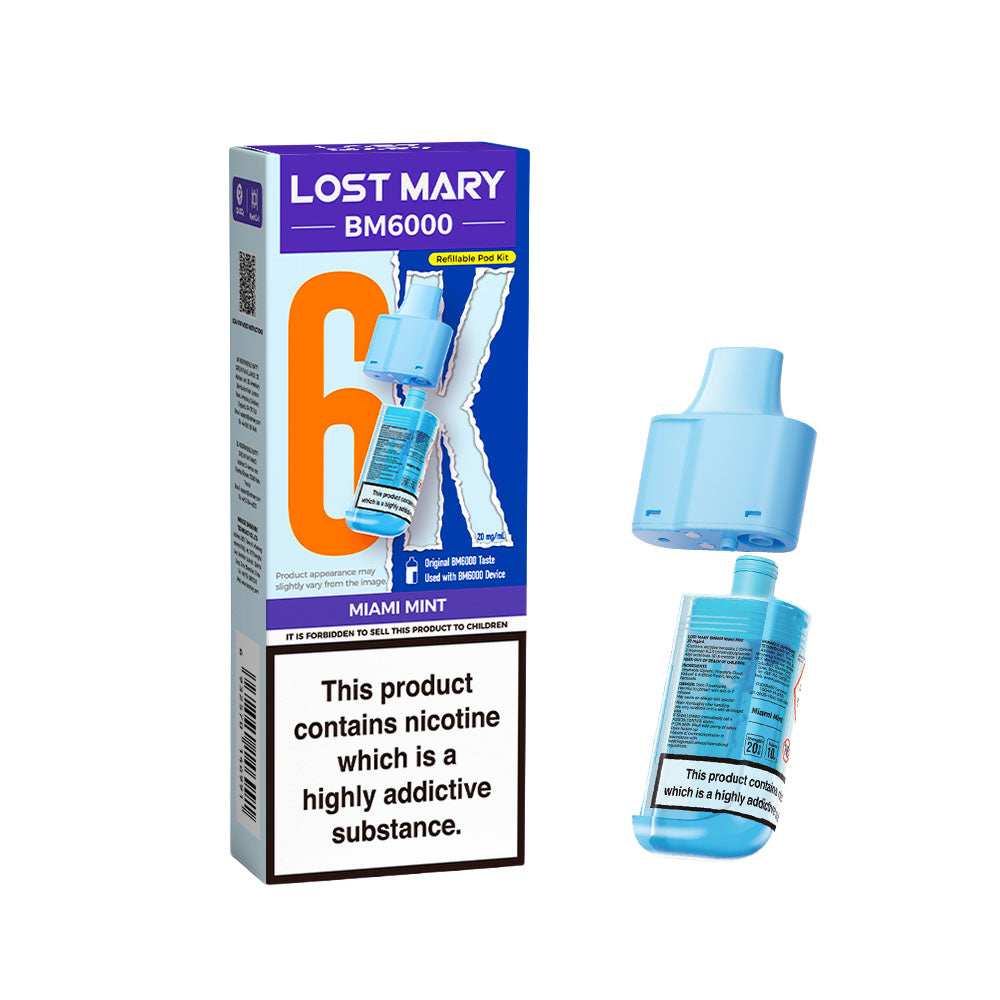 Lost Mary BM6000 Replacement Pods 20mg Miami Mint