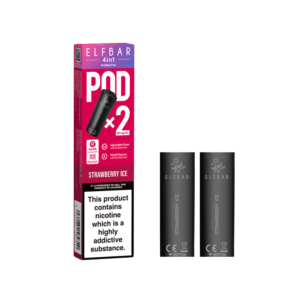 ELFbar 4in1 Prefilled Pod 2 Pack Strawberry Ice 20mg