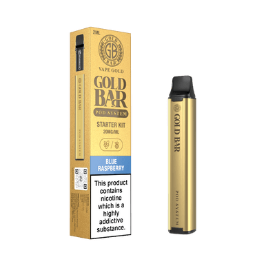 Gold Bar Pod System Starter Kit Blue Raspberry 20mg