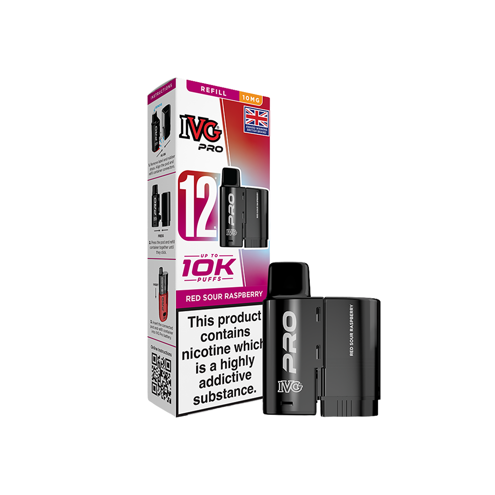 IVG PRO 12 Pods Red Sour Raspberry 10mg