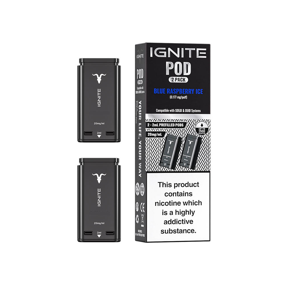 Ignite P8 SOLO/P15 DUO 2 Pack Refill Blue Raspberry Ice