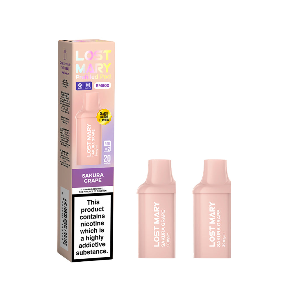 Lost Mary BM600 Rechargeable 2 x Prefilled Pods Sakura Grape