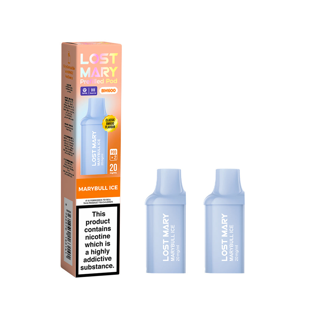 Lost Mary BM600 Rechargeable 2 x Prefilled Pods Marybull Ice