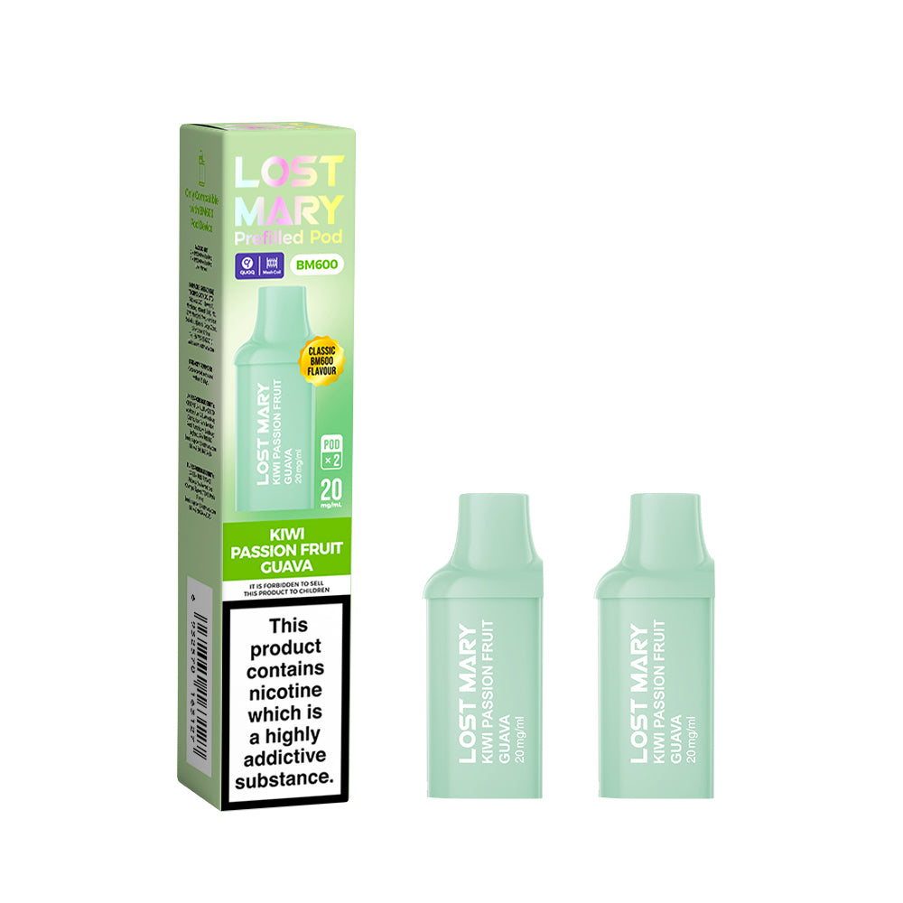Lost Mary BM600 Rechargeable 2 x Prefilled Pods Kiwi Passion Fruit Guava