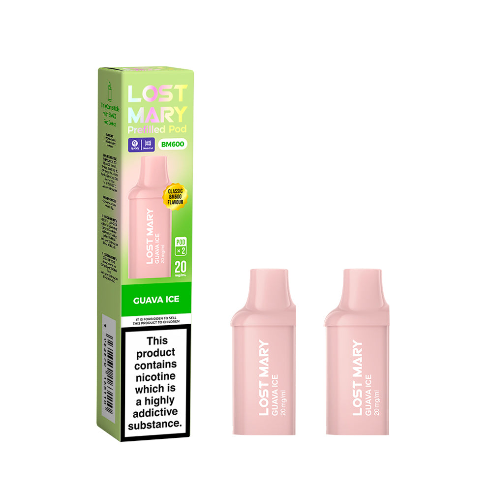 Lost Mary BM600 Rechargeable 2 x Prefilled Pods Guava Ice