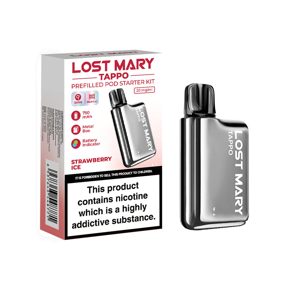 Lost Mary Tappo Starter Kit Silver Stainless Strawberry Ice