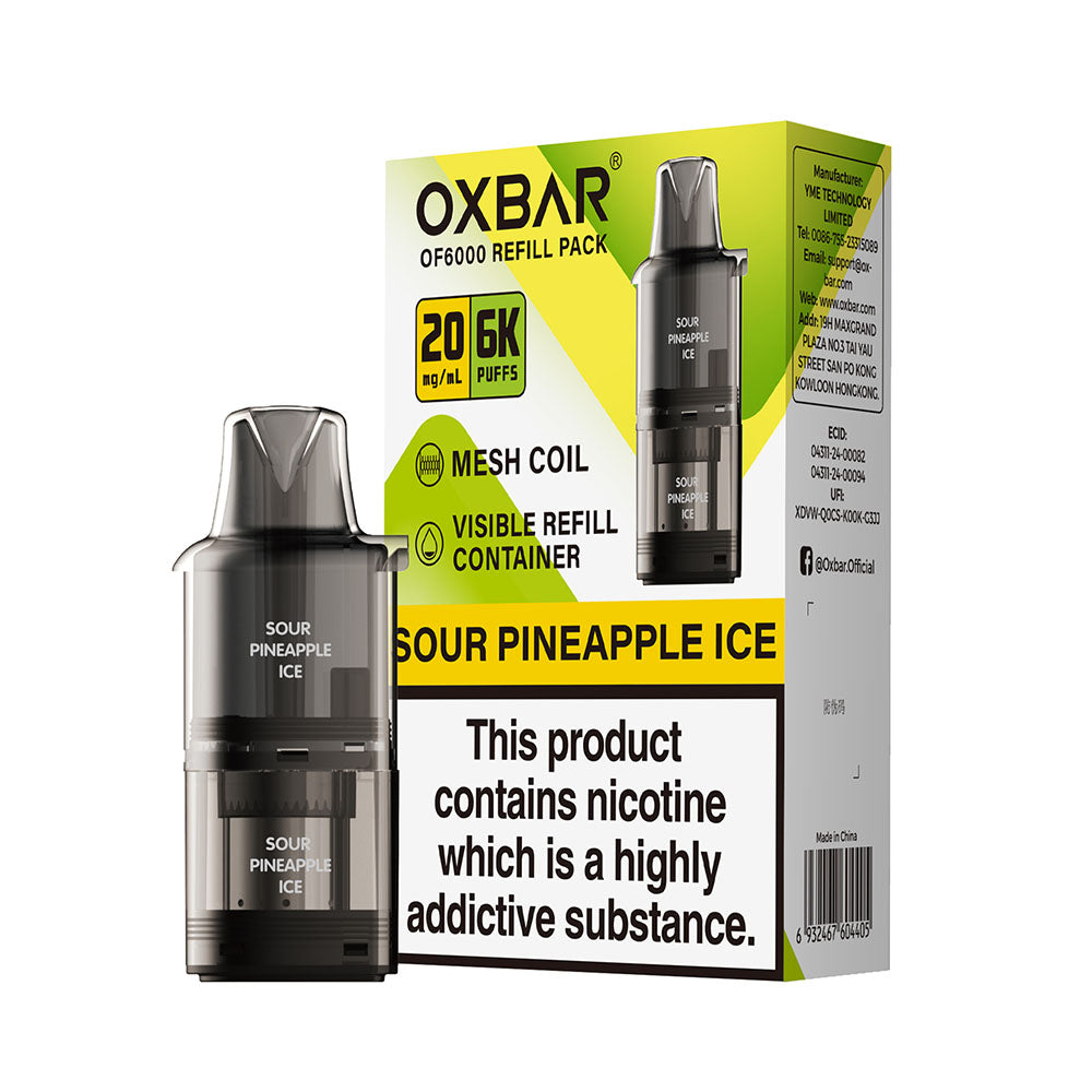 OXBAR OF6000 Sour Pineapple Ice Pod 20mg
