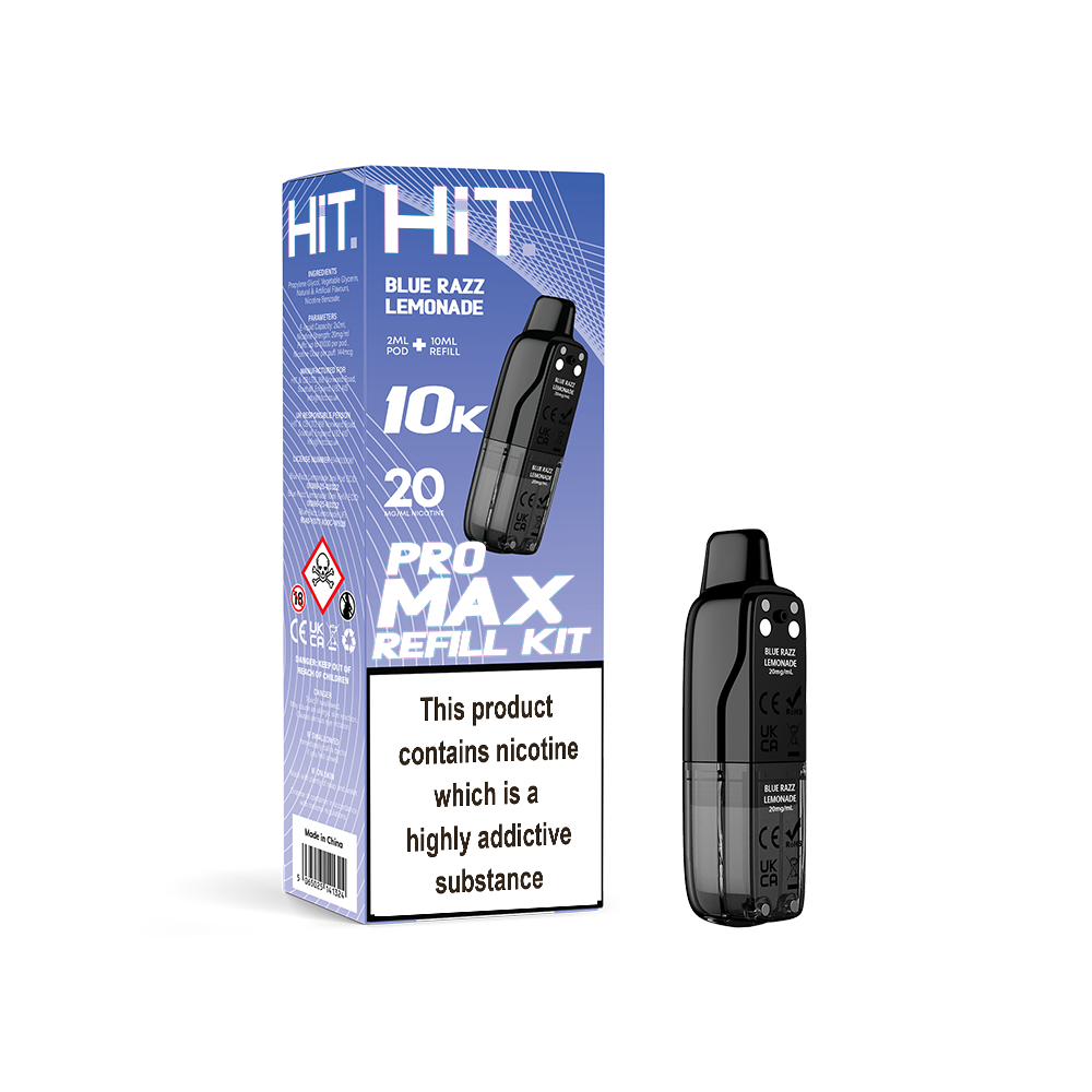 Hit Pro Max 2+10 Refill Kit Blue Razz Lemonade 20mg