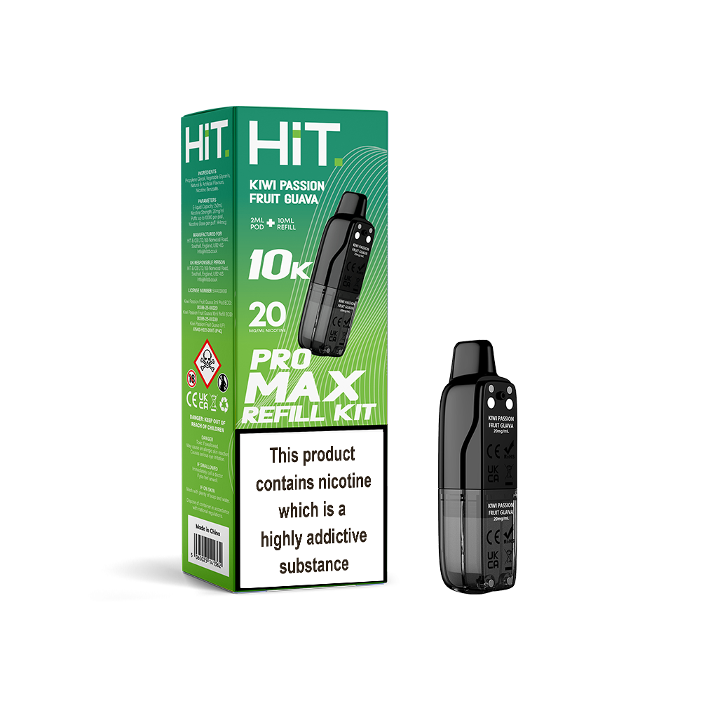 Hit Pro Max 2+10 Refill Kit Kiwi Passion Fruit Guava 20mg