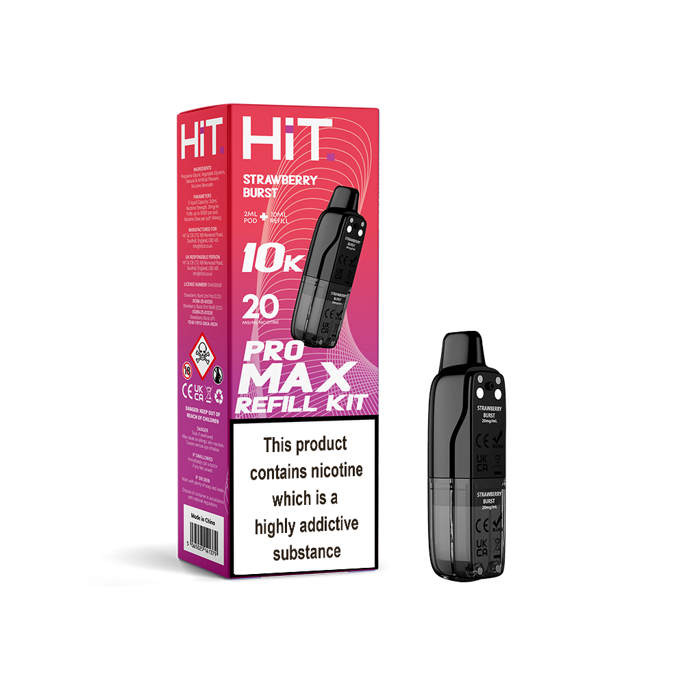 Hit Pro Max 2+10 Refill Kit Strawberry Burst 20mg