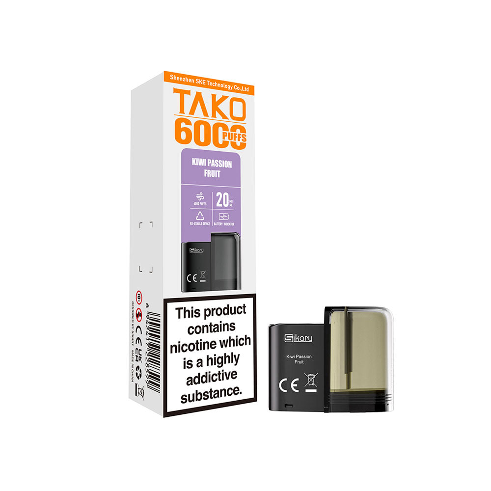 Sikary Tako SP6000 Replacement Pod Kiwi Passion Fruit 20mg