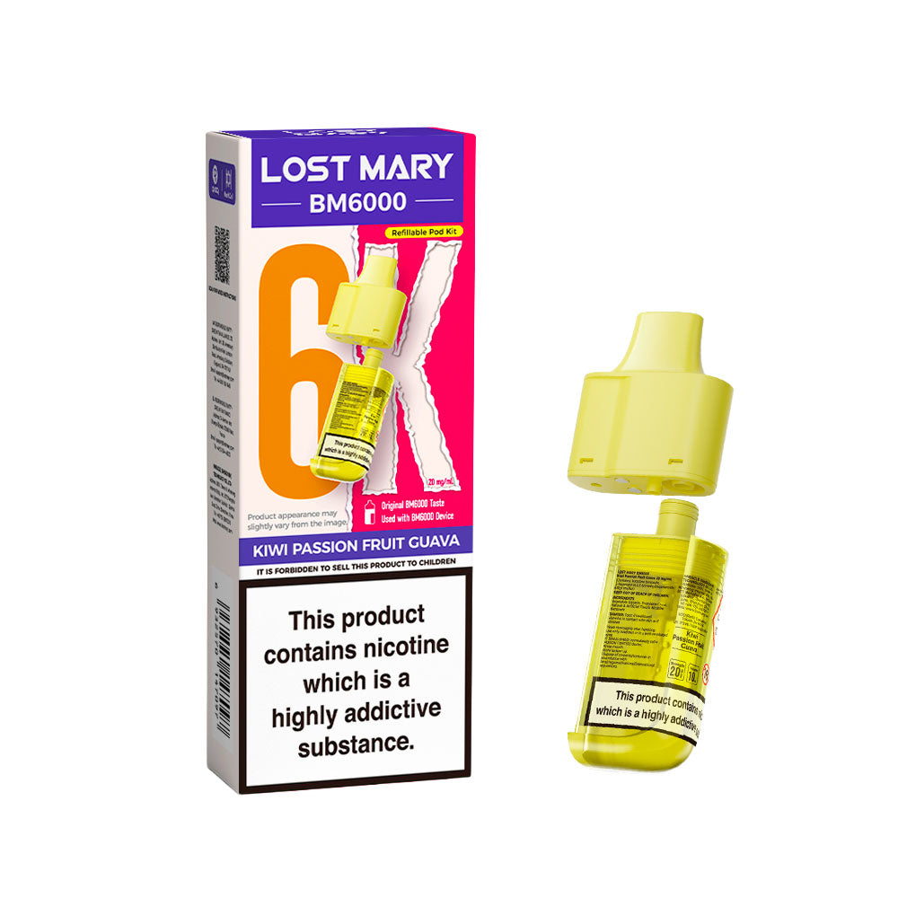 Lost Mary BM6000 Replacement Pods Kiwi Passion Fruit Guava
