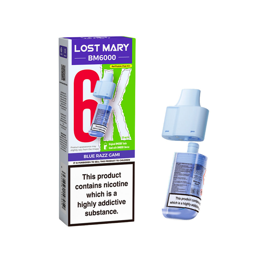 Lost Mary BM6000 Replacement Pods Blue Razz Gami