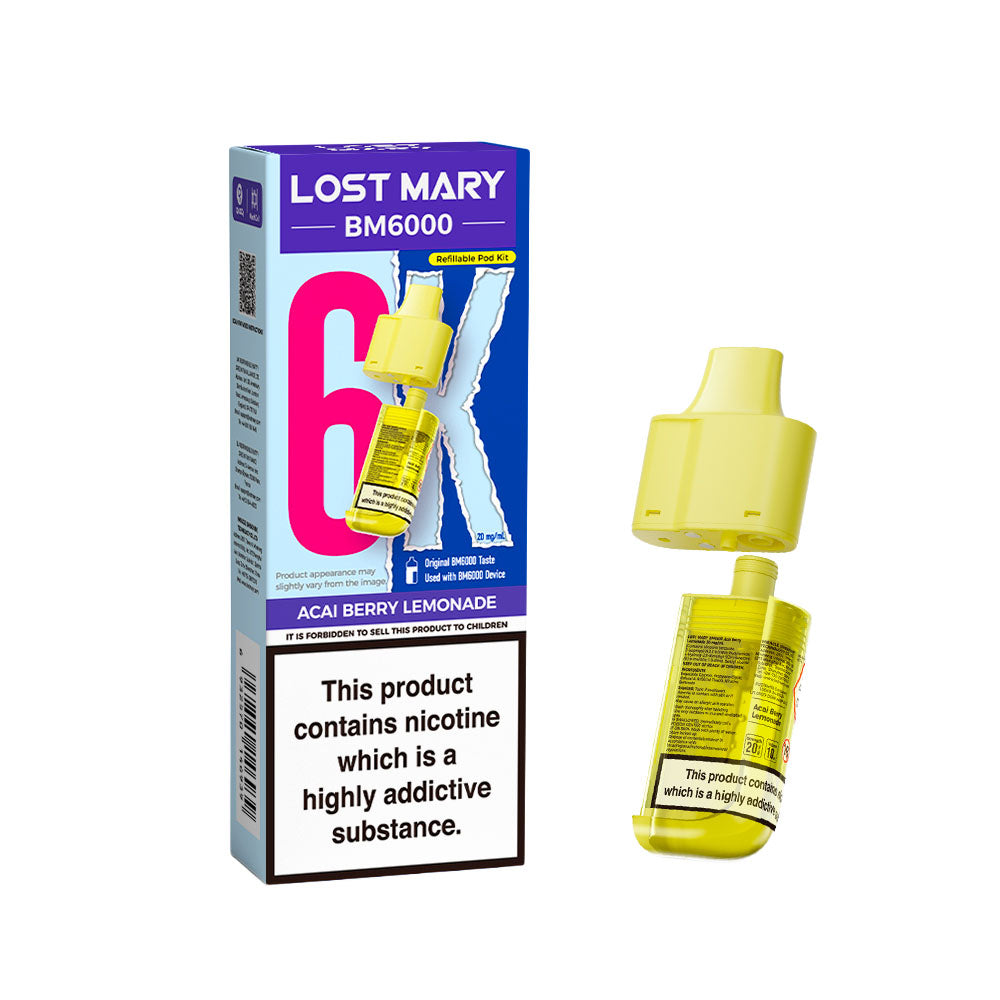 Lost Mary BM6000 Replacement Pods Acai Berry Lemonade