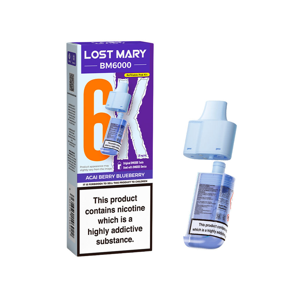 Lost Mary BM6000 Replacement Pods Acai Berry Blueberry