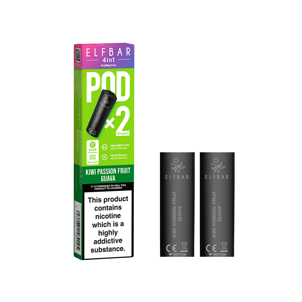 ELFbar 4in1 Prefilled Pod 2 Pack Kiwi Passionfruit Guava 20mg