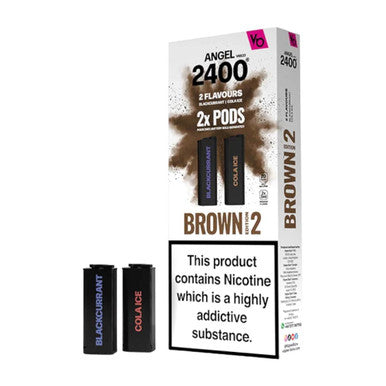 Angel 2400 Brown Edition'2' Pod 2 Pack - Blackcurrant & Cola Ice 20mg