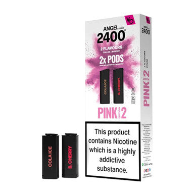 Angel 2400 Pink Edition'2' Pod 2 Pack - Cola Ice & Blue Raspberry Cherry 20mg