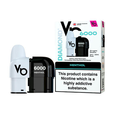 Vapes Bars Diamond 6k Pod Pack Menthol - Single Unit